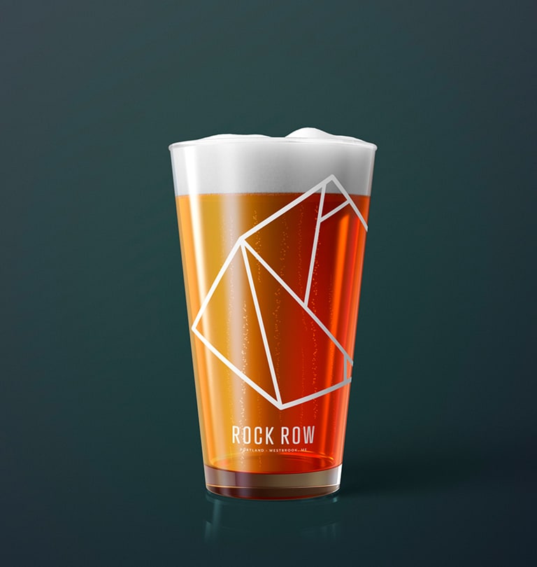 Rock Row - Portland ME - Branding Example (Beer Glass)