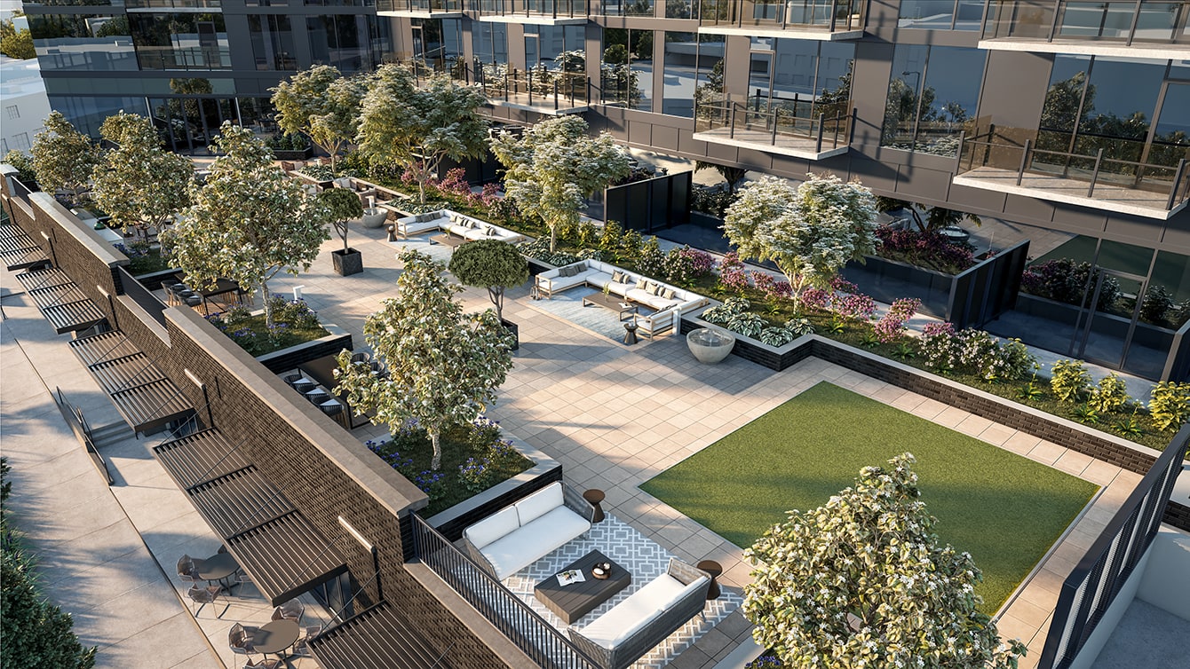 Seven88 Atlanta - Terrace & Amenity Deck Rendering